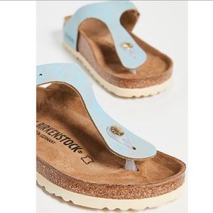 Birkenstock Gizeh Washed Leather Metallic Sandals